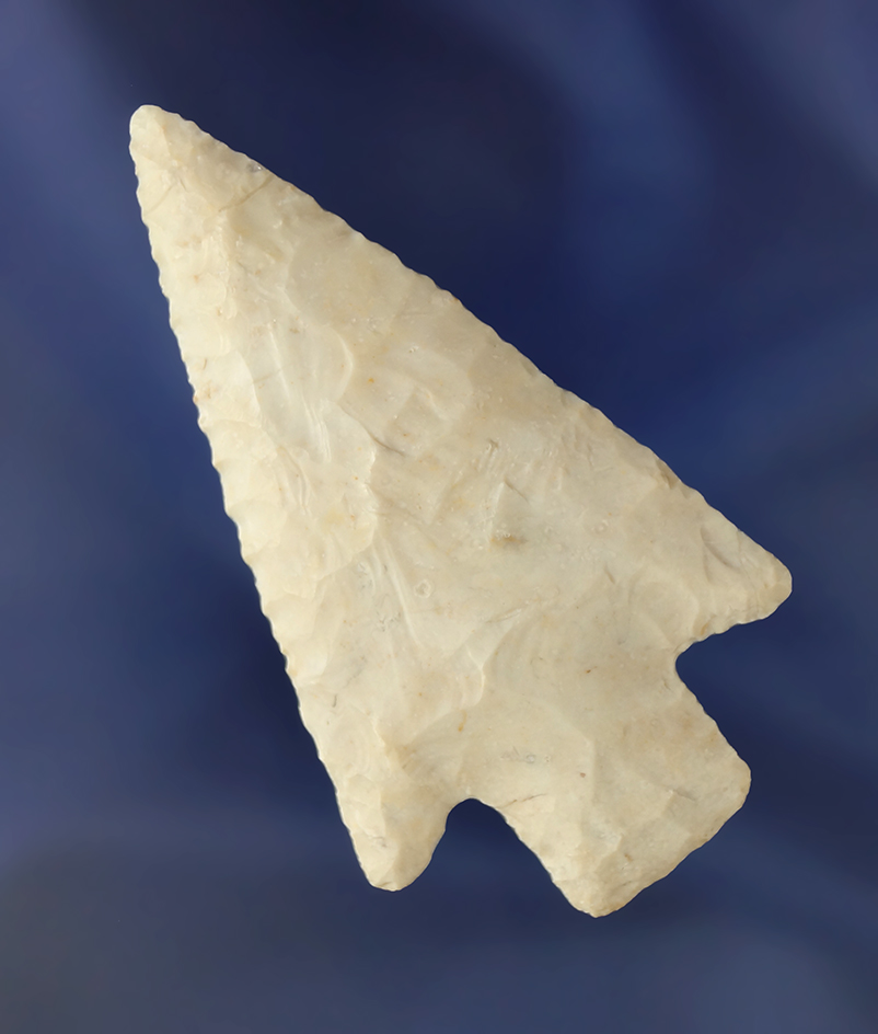 Excellent style on this 2 5/8" nicely Barbed arrowhead found in Missouri. Ex. Jerry Dickey.