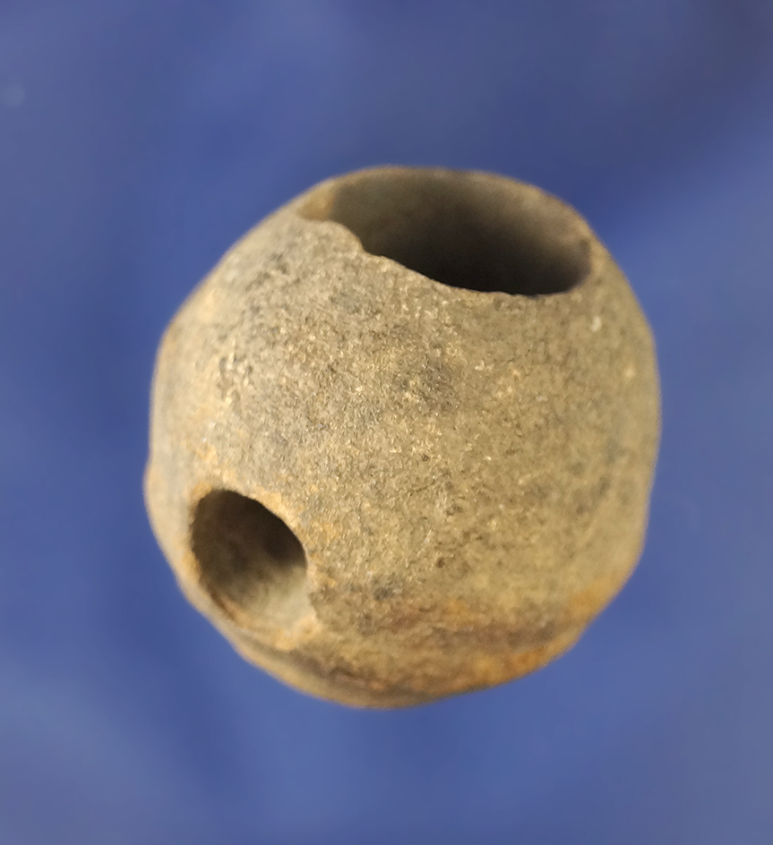 Uniquely shaped 1 1/4" diameter round Pipe made from stone found in Kentucky.
