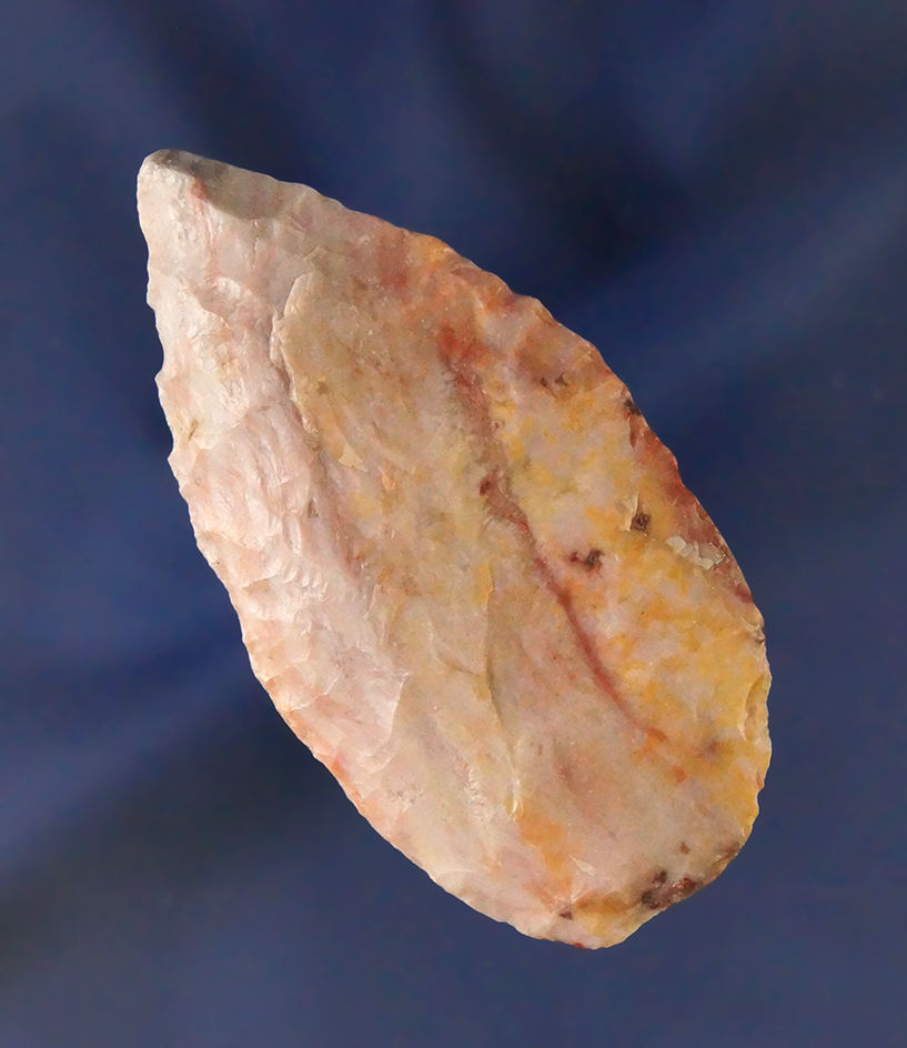 Colorful 2 9/16" Flint Blade  found in Marion Co.,  Missouri. Ex. Jack Vahle collection.