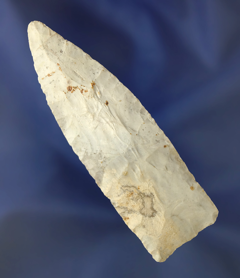 3 3/8" well styled Paleo Lanceolate found in Missouri. Ex. Jerry Dickey.