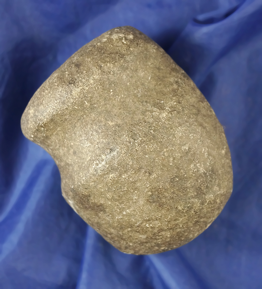 3" long heavily patinated 3/4 grooved Hammerstone found in Hardin Co.,  Ohio.