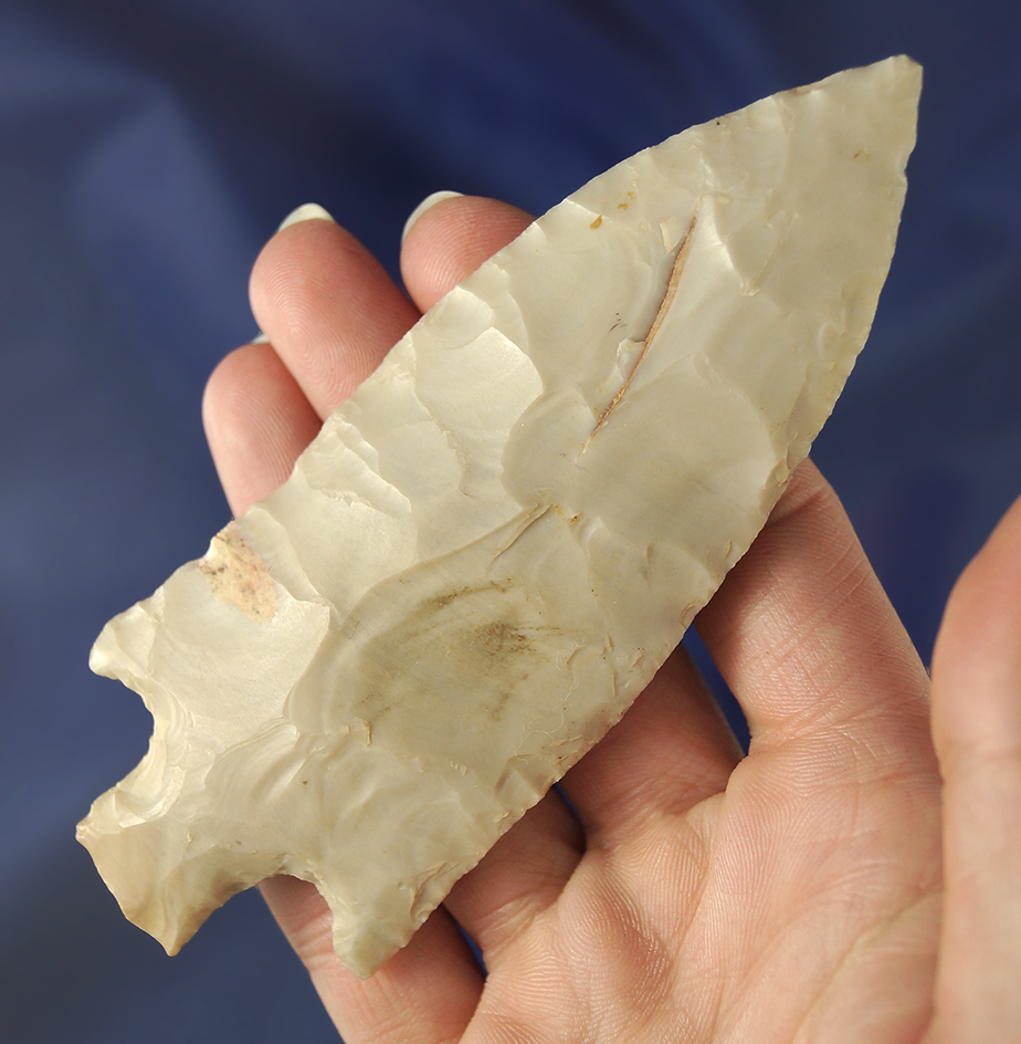 Nice! 4 9/16" Etley point  found in Warren Co.,  Missouri. Comes with a Motley  COA.