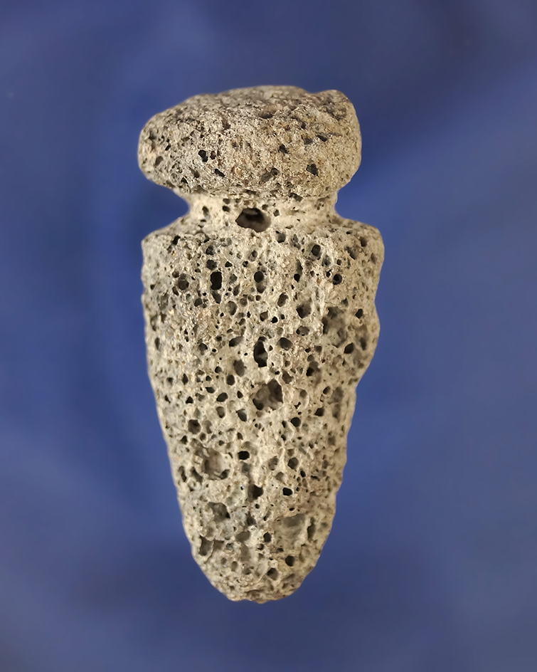 2 1/16" nicely grooved lava stone Pendant found in Arizona.