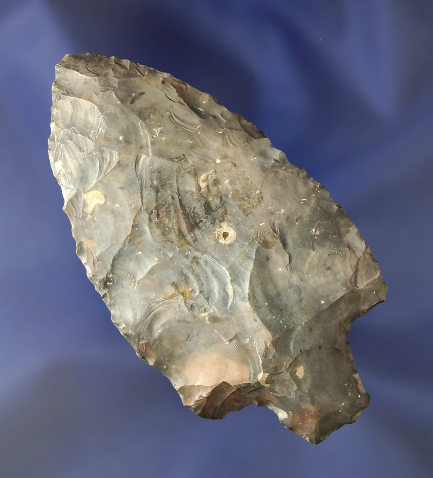 3 1/2" Adena made from heat treated Flint found in Boone Co.,  Missouri. Dickey COA.