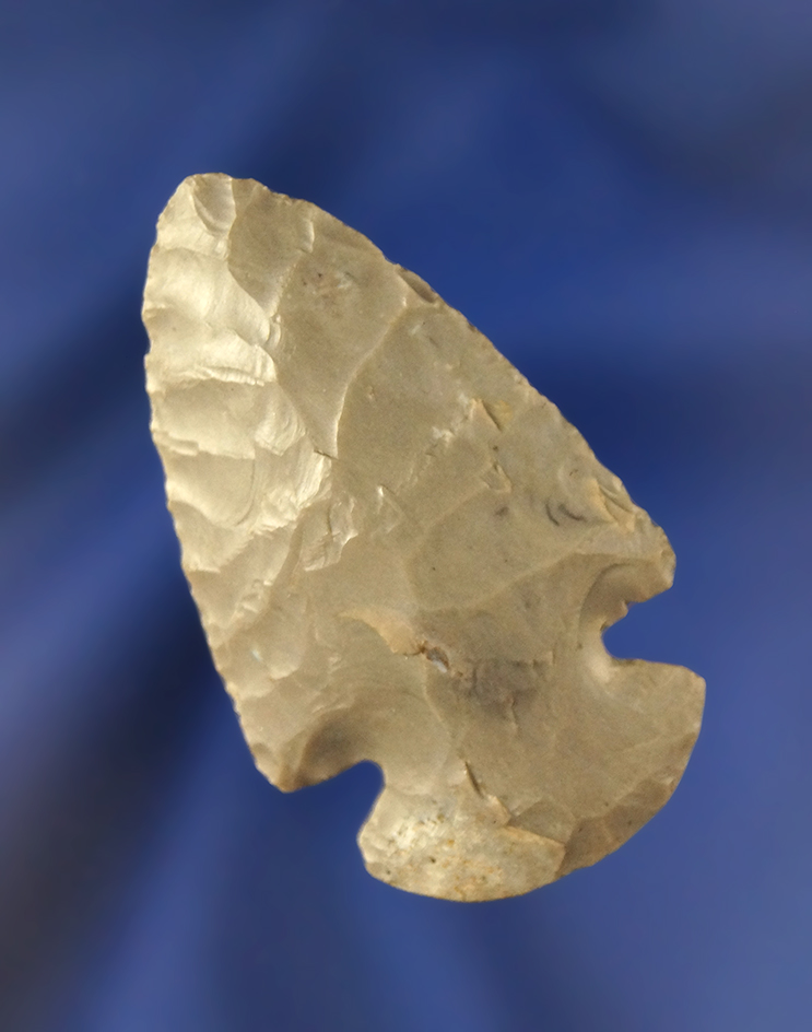 1 15/16" well flaked miniature Dovetail found in Ohio.