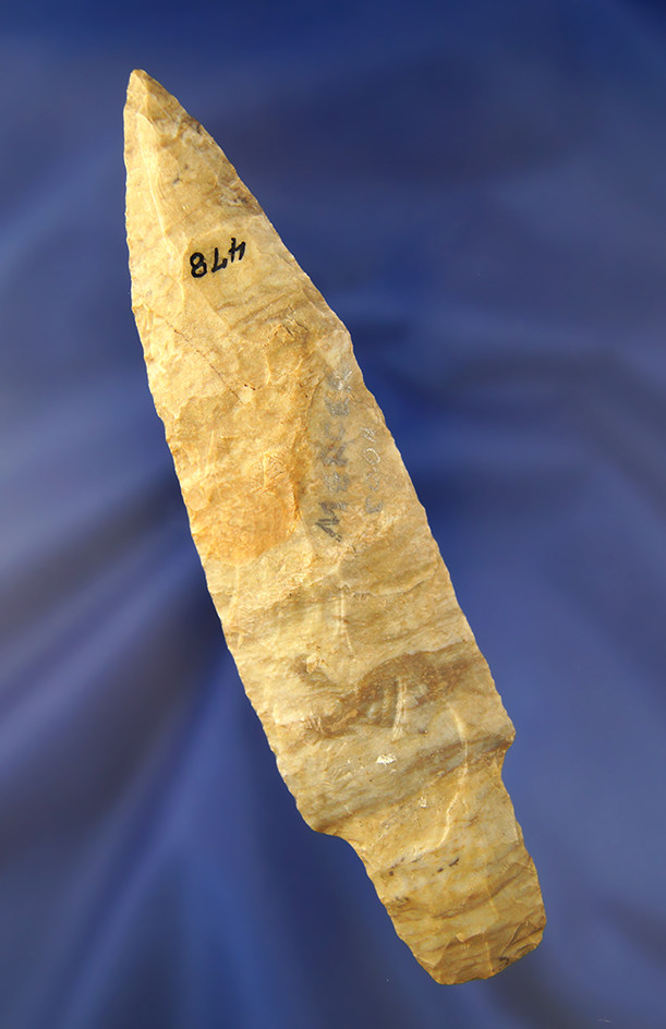 5 13/16" Adena made from multicolored Coshocton Flint found in Mercer Co., Ohio.
