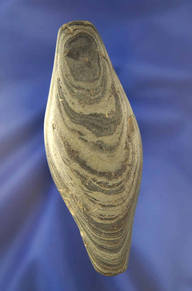 4 3/16" undrilled Adena Expanded Center Gorget found near Arcanum, Ohio.