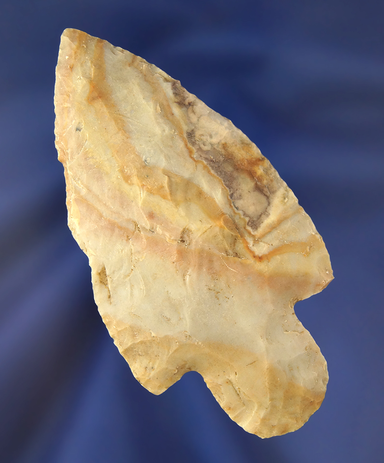 Well styled and nicely flaked 3 3/8" Adena made from high-quality Flintridge Flint - Ohio.