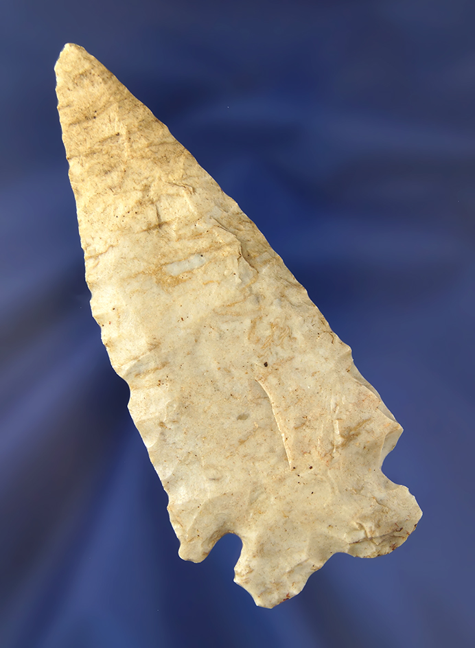 3 15/16" Bifurcate Base Coshocton Flint Knife found near Urbana, Ohio.