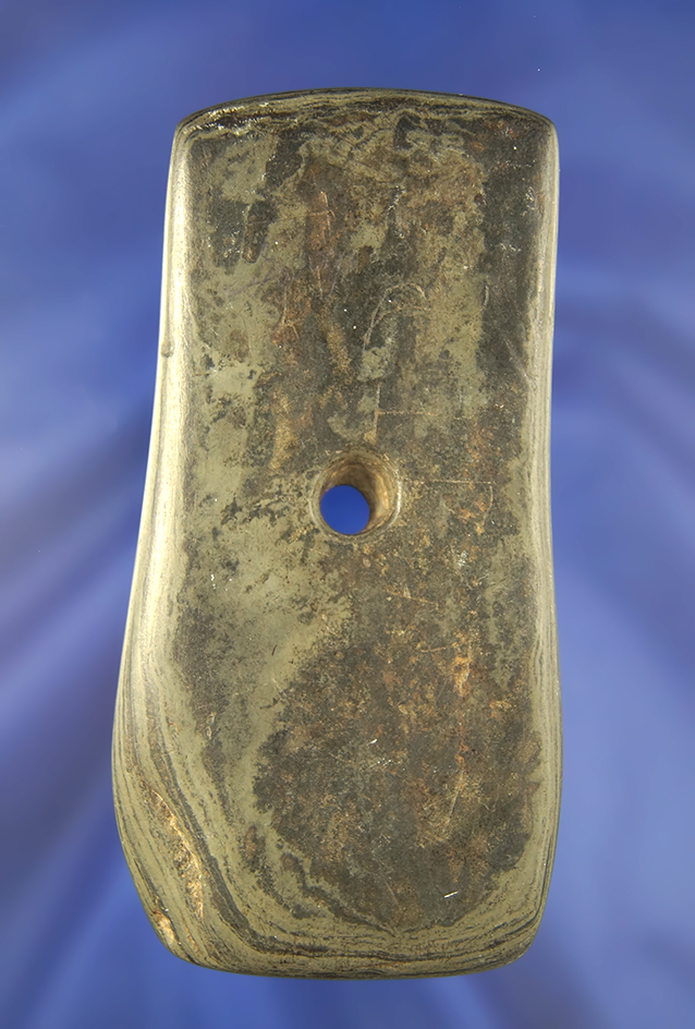 Highly Polished 4 1/2" Slate Pendant found in Ohio. Initials carved on one side. Ex. Mumaw