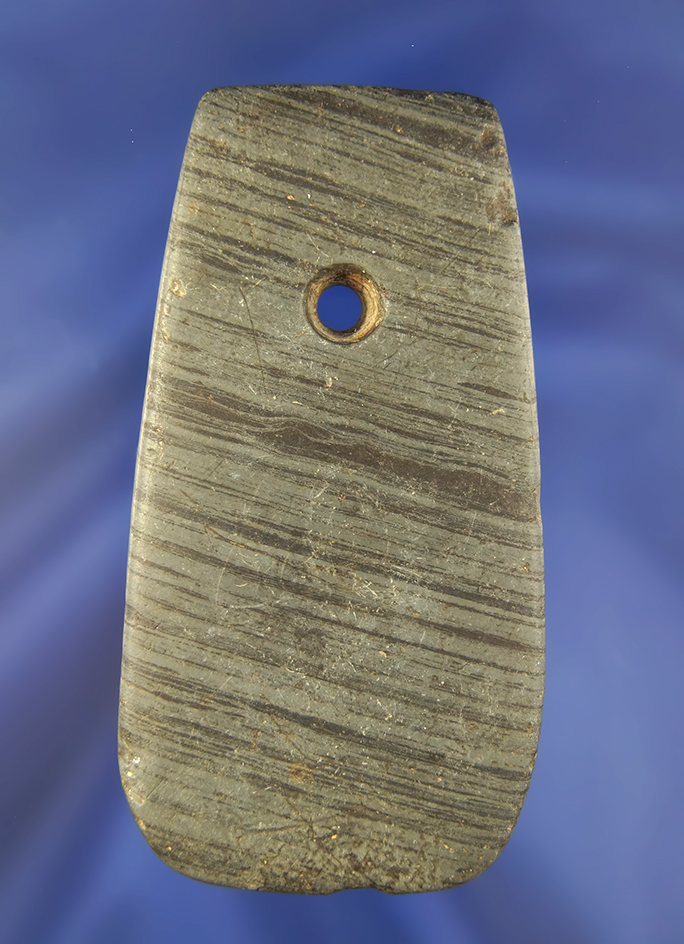 Nicely Banded 3 5/8" Pendant found in Ohio. Ex. Eugene Hoening Collection.