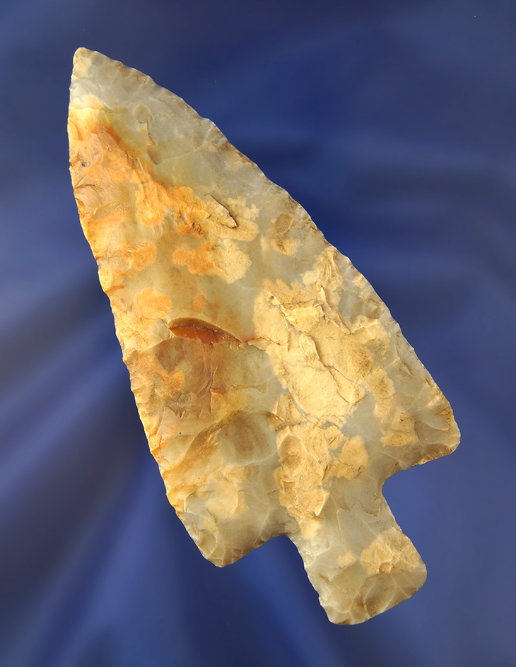 4 3/8" Adena made from mottled Flint Ridge Flint found in Richland Co., Ohio.  Bennett COA.