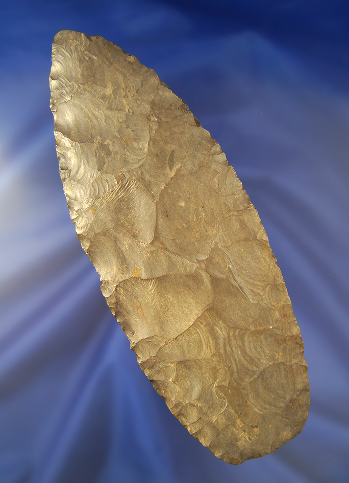 Huge! 7 3/4" Dover Flint Blade found in Kentucky with ancient repair to tip.