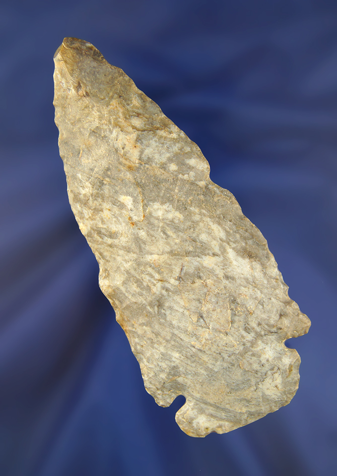 4 9/16" Coshocton Flint Wide Base Dovetail found in Darke Co., Ohio.