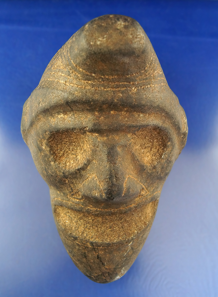 9 1/4" Taino Three Pointer Zemi circa AD 1200-1500 found in Hispaniola. Ex. Jeff Sadofsky.