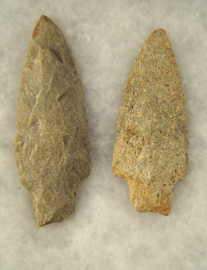 Pair of Large Spear Points from the East Coast area - largest is 4 9/16".