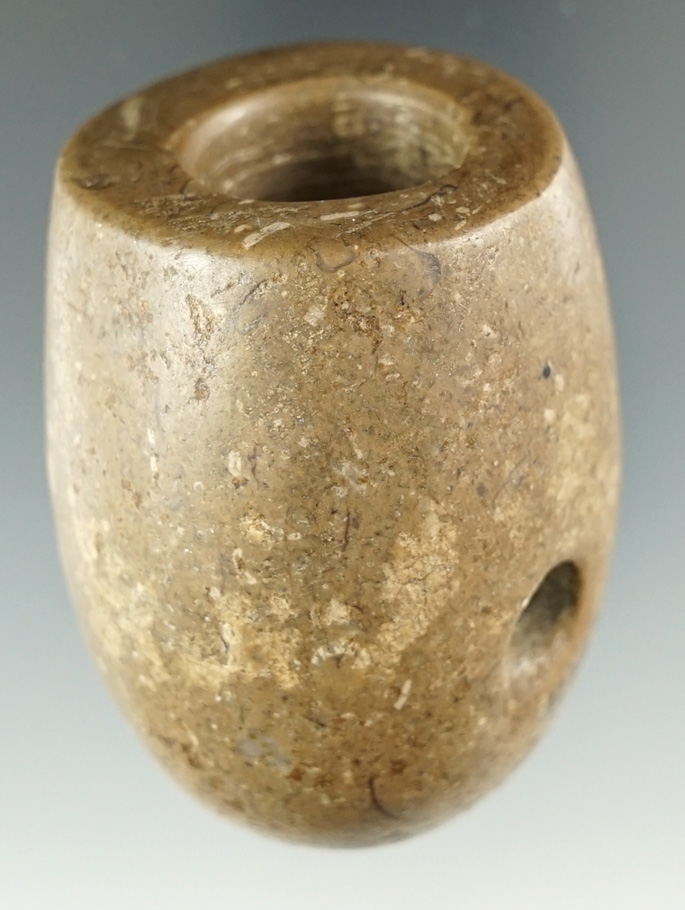 2 1/4" Hardstone Pipe found in Ohio in excellent condition. Ex. Jim Hovan Collection.