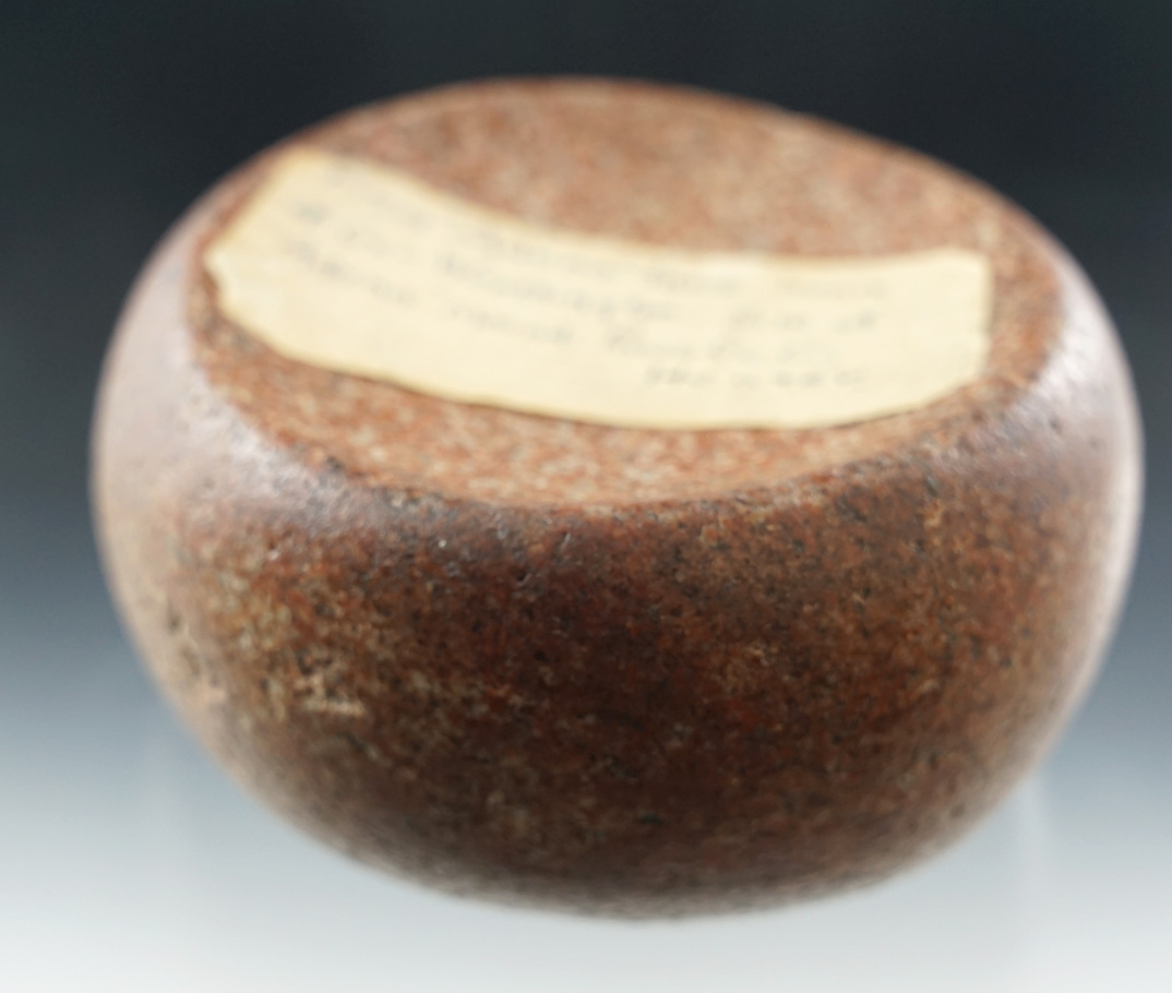 Exceptional! Large 4" Double Cupped Discoidal found in Ross Co., Ohio. Ex. Kenny Black.