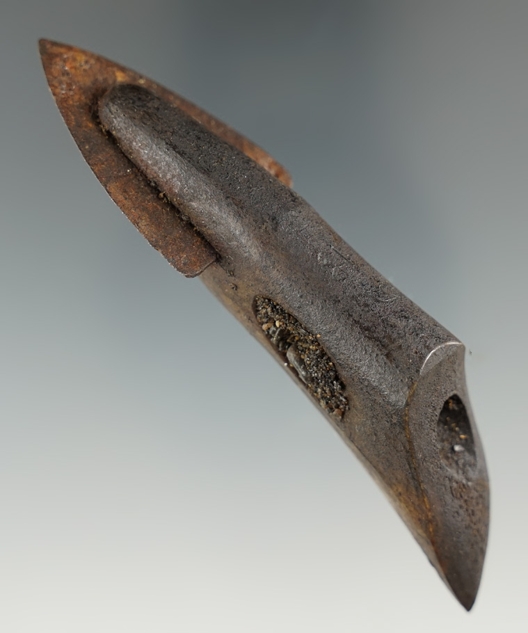 3 7/8" Overall length Inuit harpoon toggle with original metal tip in excellent condition. Alaska.