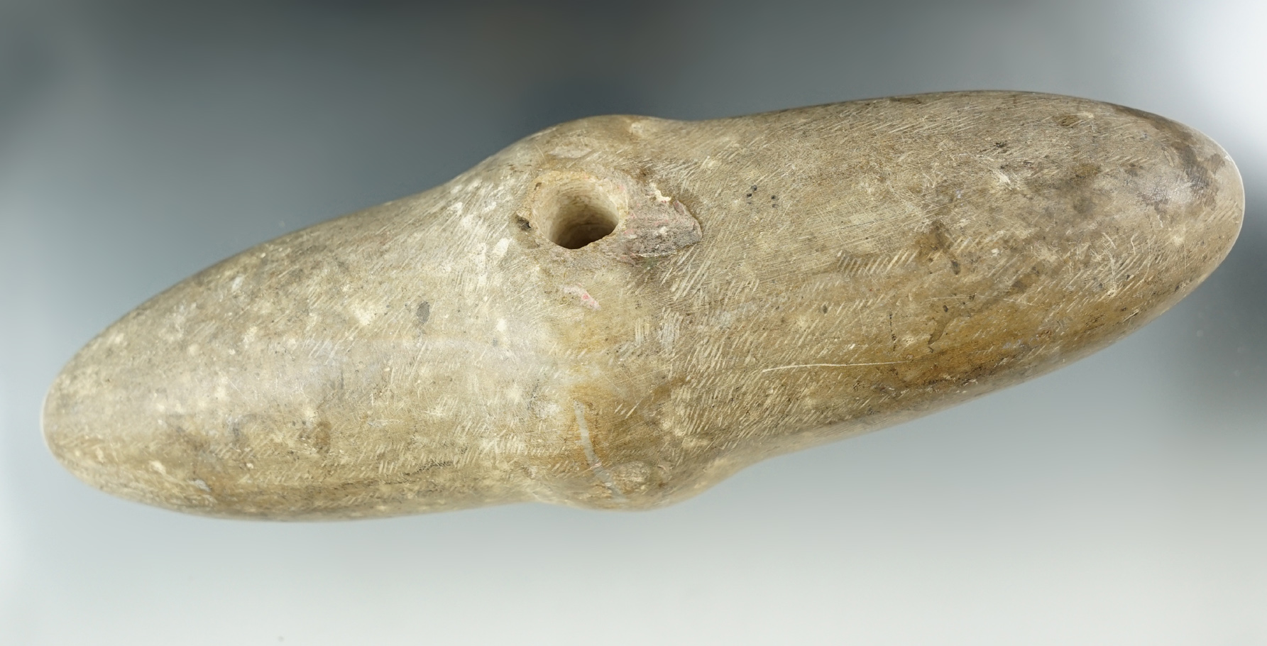 9" Biconical Hardstone Historic Era Clubhead from the Great Plains region.