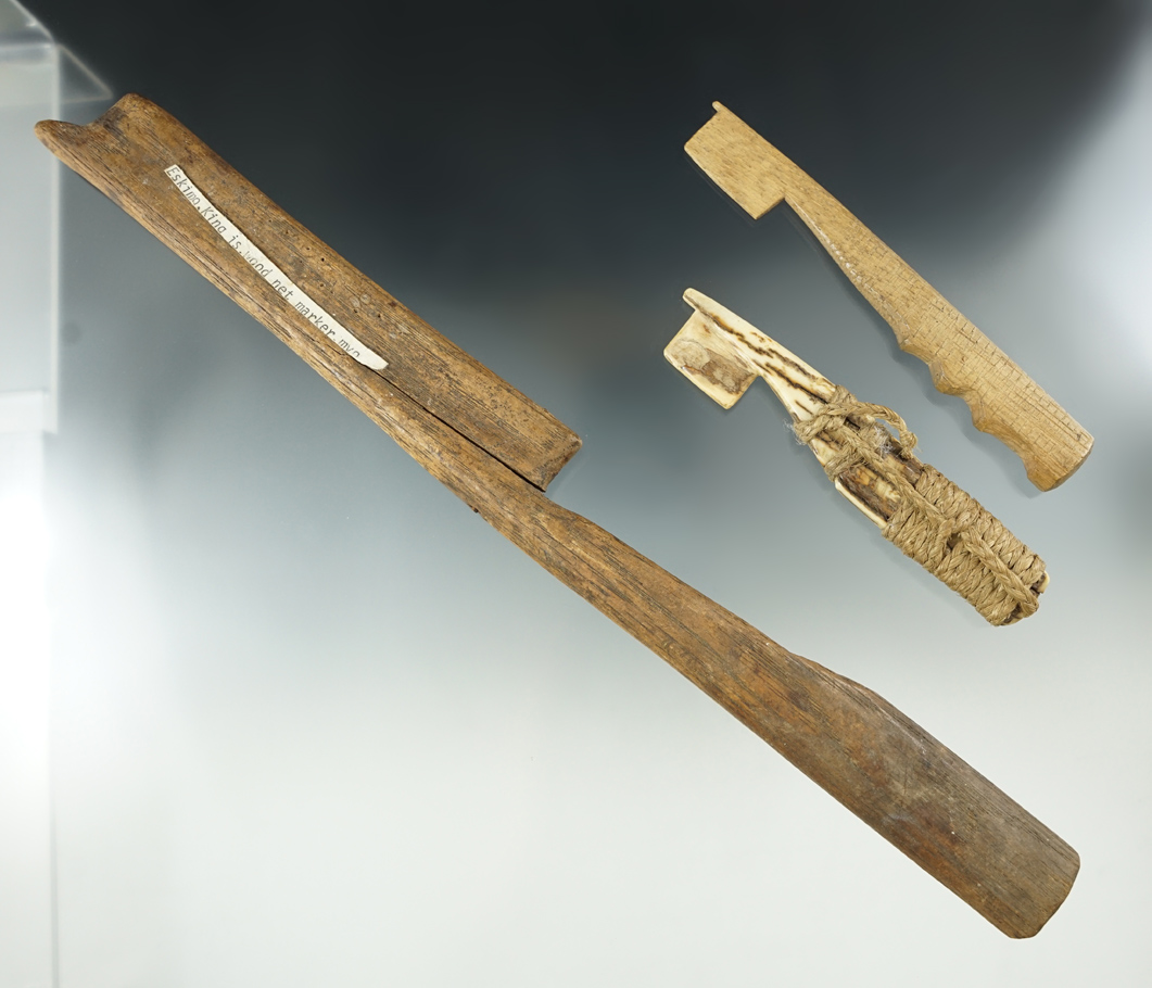 Set of three Inuit net markers found in Alaska. Largest is 12 3/8".