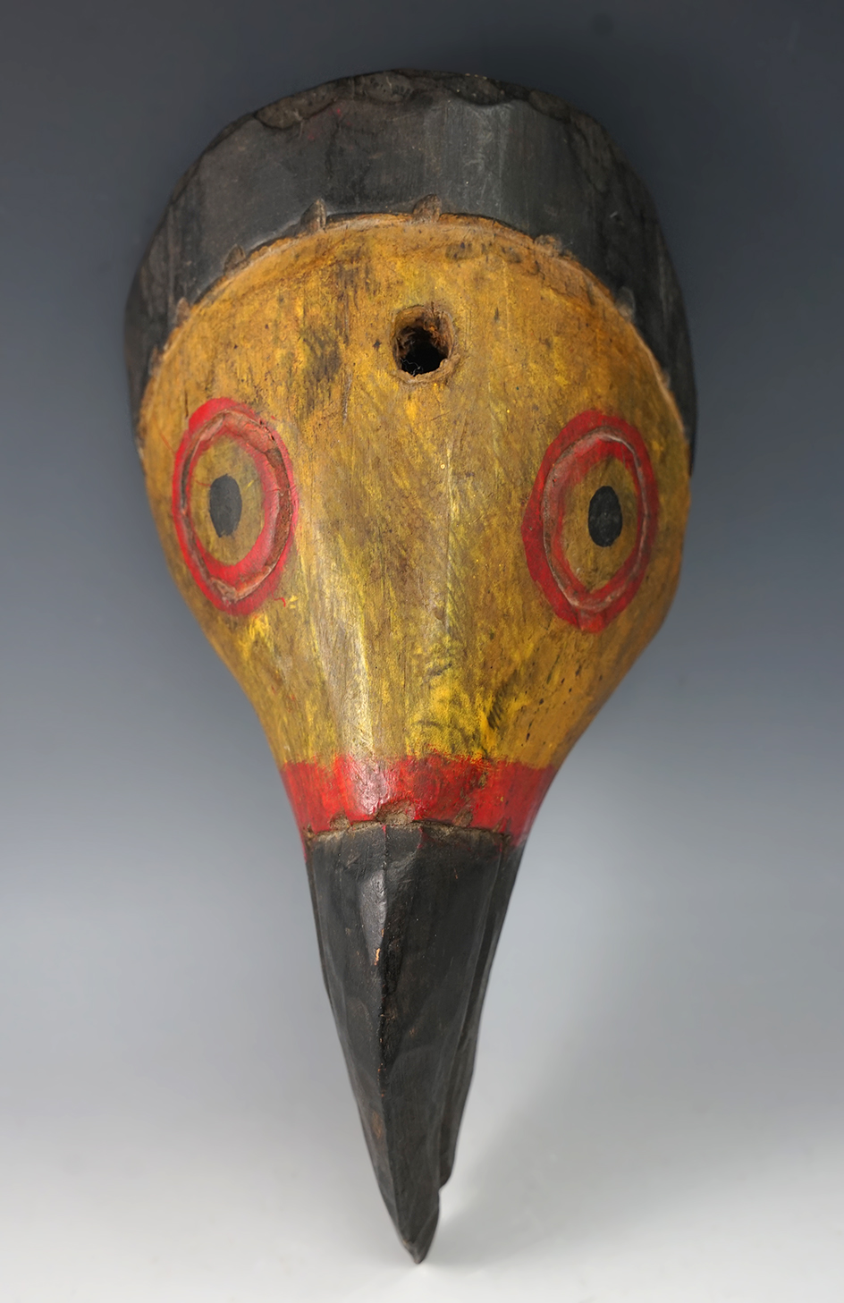 Large 12" Long by 6 3/8" Wide hand carved Avian effigy with excellent original paint.