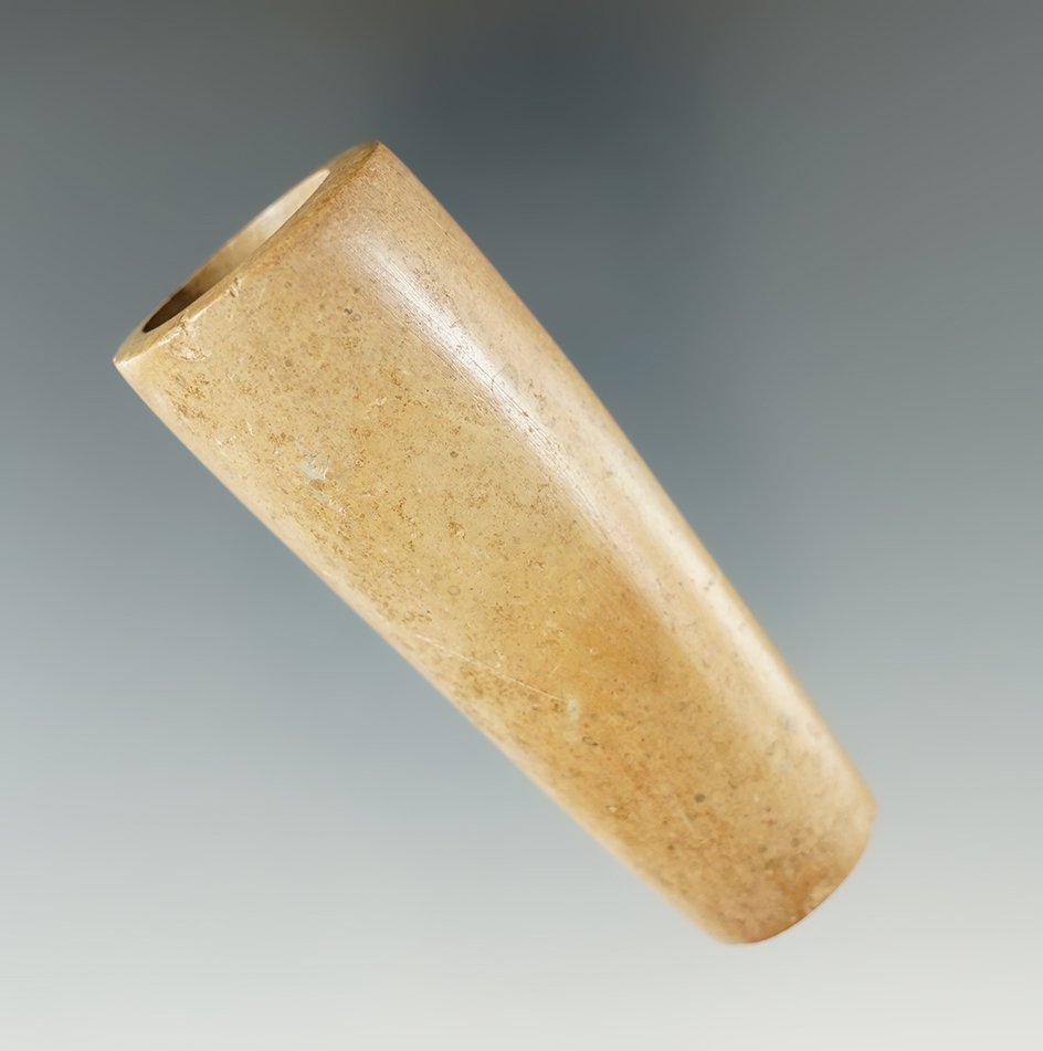 2 3/4" Adena Blocked End Tube Pipe made from Pipestone. Found in Scioto Co., Ohio.