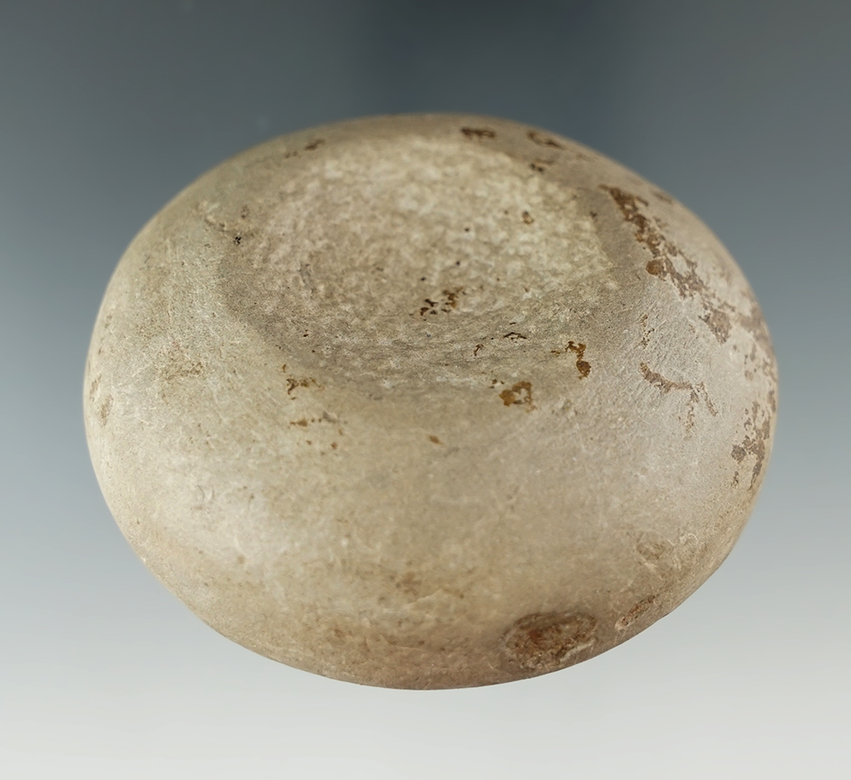 2 5/8" Diameter Double Cupped Discoidal found in Spencer Co., Indiana. Ex. Steve Olenick.