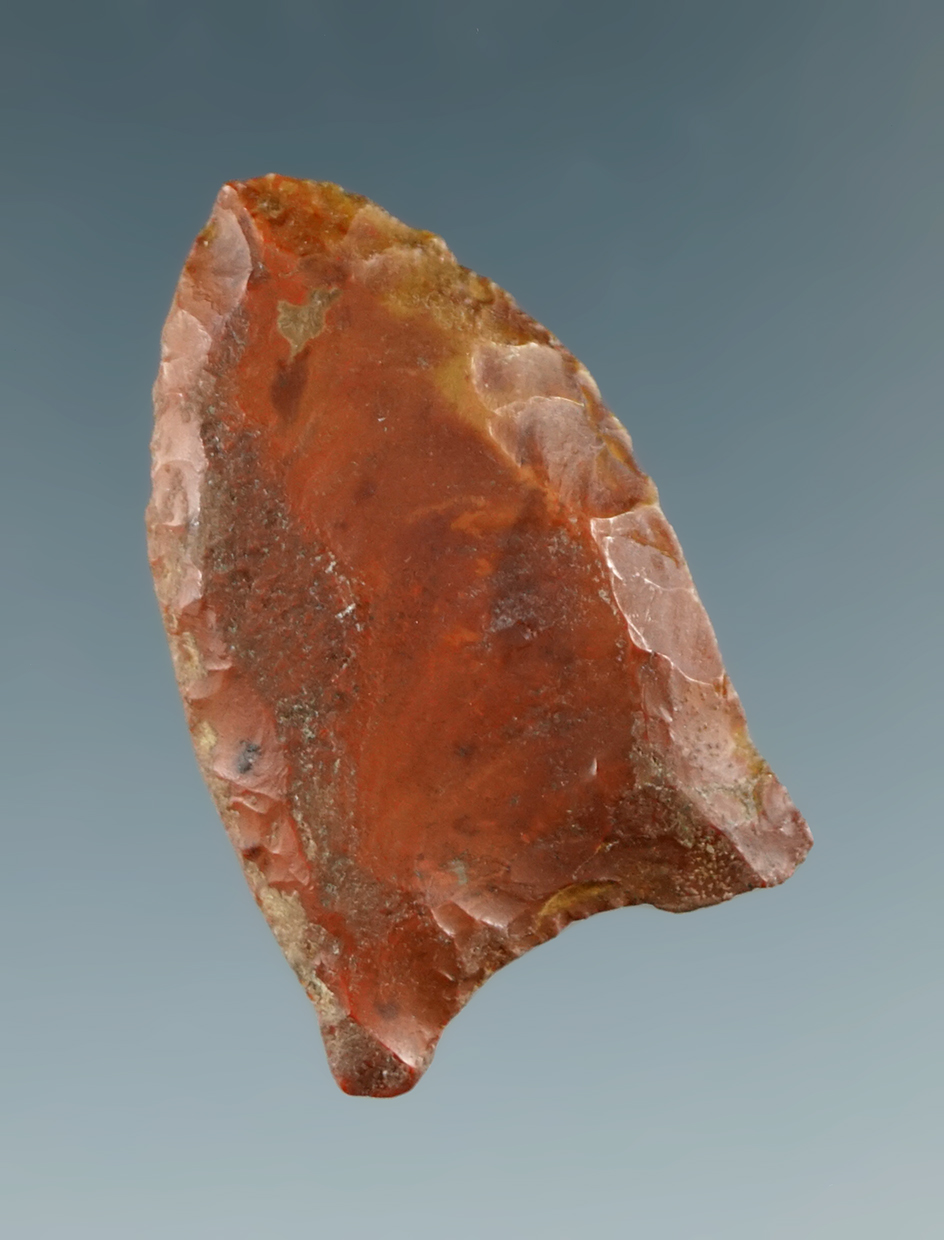 Excellent patina on this 1 1/4" Paleo Fluted Folsom found in New Mexico.