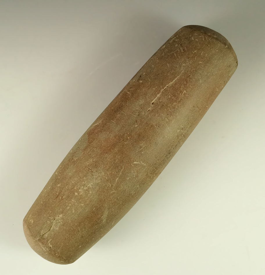 Nicely polished 8 1/4" Roller Pestle found in Morrow Co., Ohio.