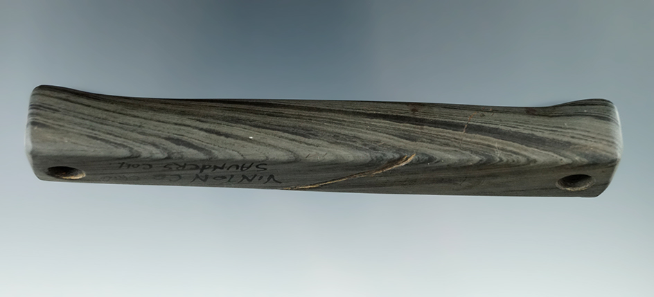 Pictured! 5" Long Bar Amulet made from beautiful Banded Glacial Slate found in Vinton Co., Ohio.