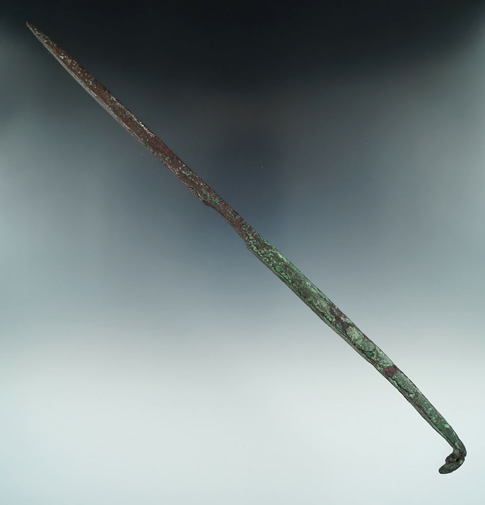 Very large 11 7/8" Ancient Copper Awl or Tool found in Michigan.