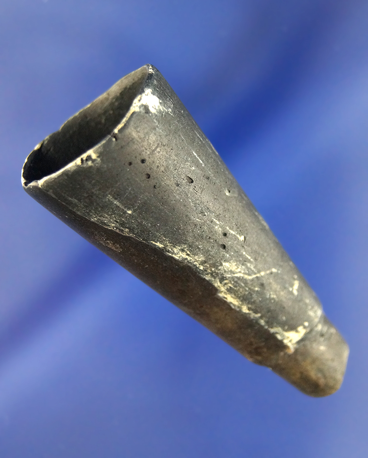 Columbia River black Stem Pipe with repair, 2 1/2" from the Collection of Bill Peterson