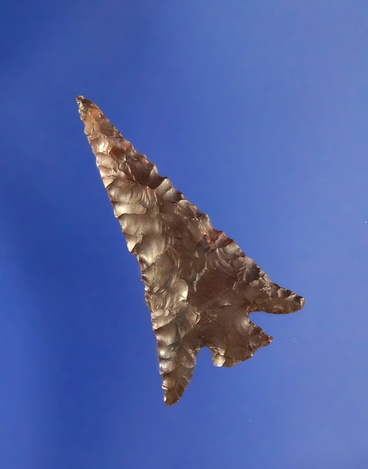 1" nicely flaked and well styled Columbia Plateau made from brown Jasper - Columbia River.