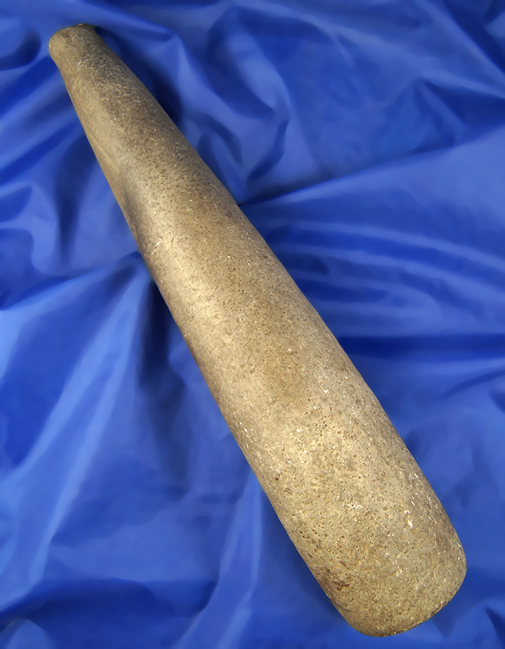 12" L Columbia River Pestle with a slight knob top. From the collection of Lloyd McLeod.