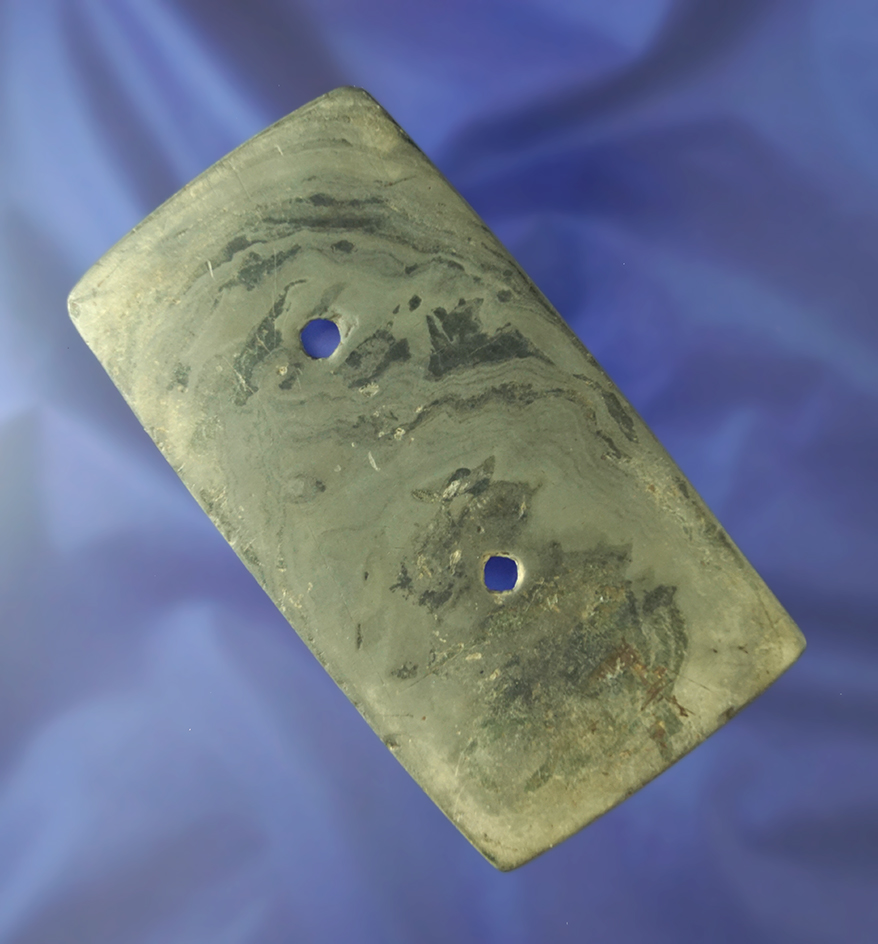 4 1/4" drilled slate Pendant found in Fulton Co., Ohio in very nice condition.