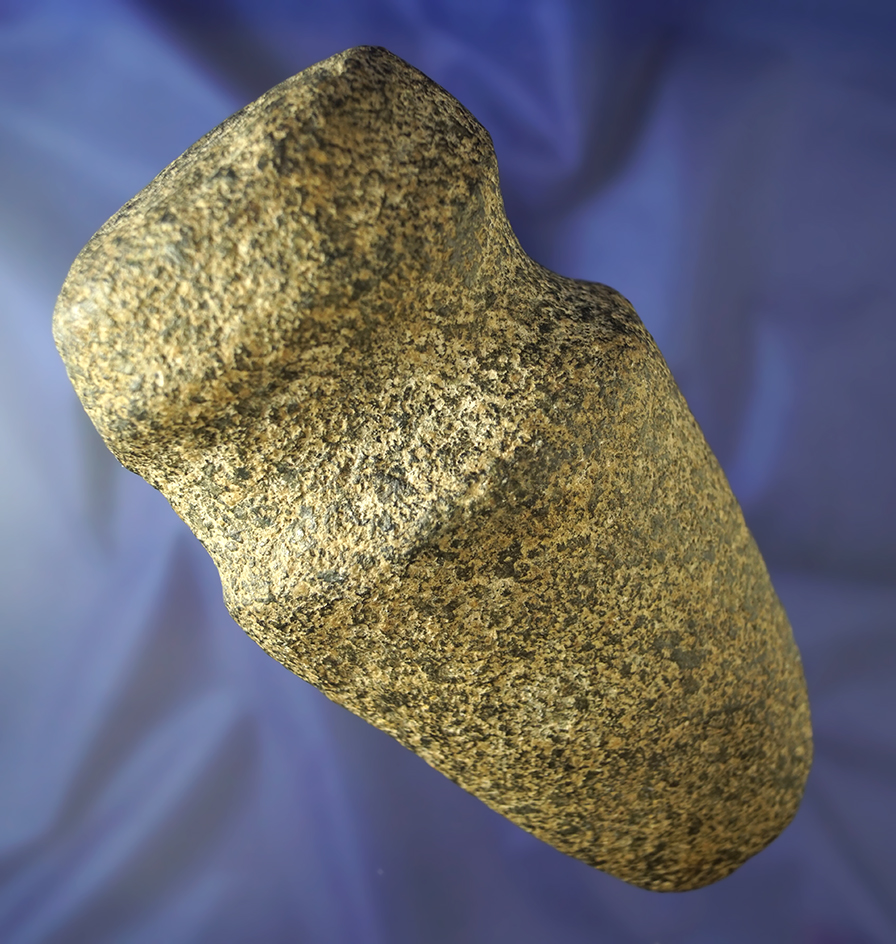 6 1/8" long 3/4 grooved top fluted granite Axe found in Delaware Co., Ohio.