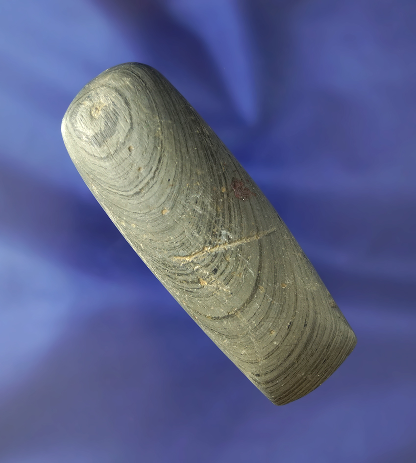 Nice! 3 1/4" green banded slate Chisel with an excellent bit - Huron Co., Ohio. Ex. Jim Hovan.