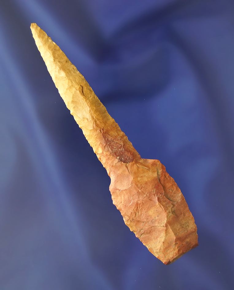 4 1/16" highly colored red and yellow Drill found near Dover, Tennessee.