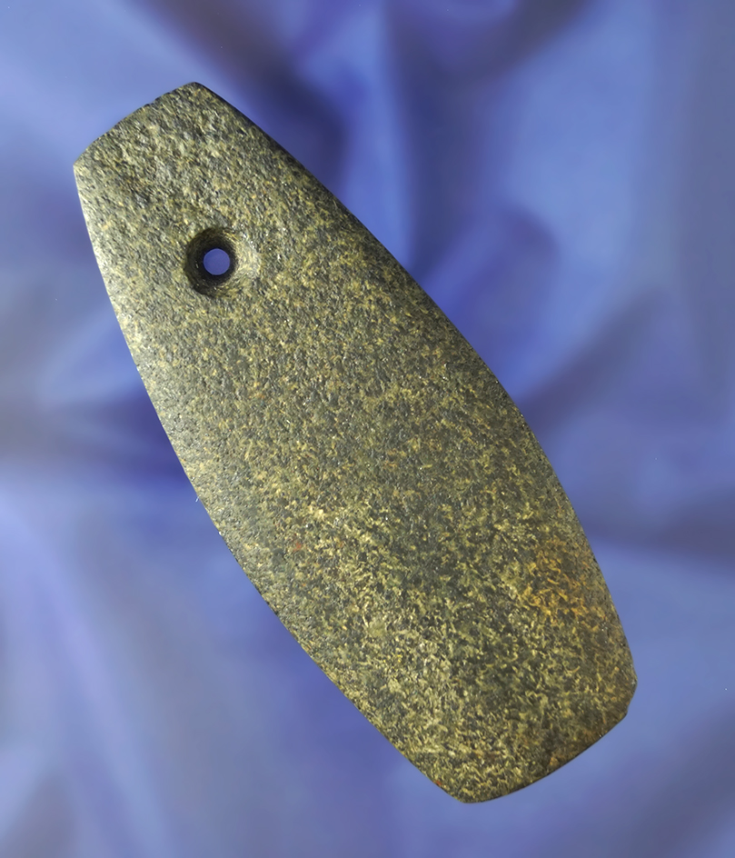 4 1/4" Hardstone Pendant found near Lancaster Ohio. Ex. Jim Hovan collection.