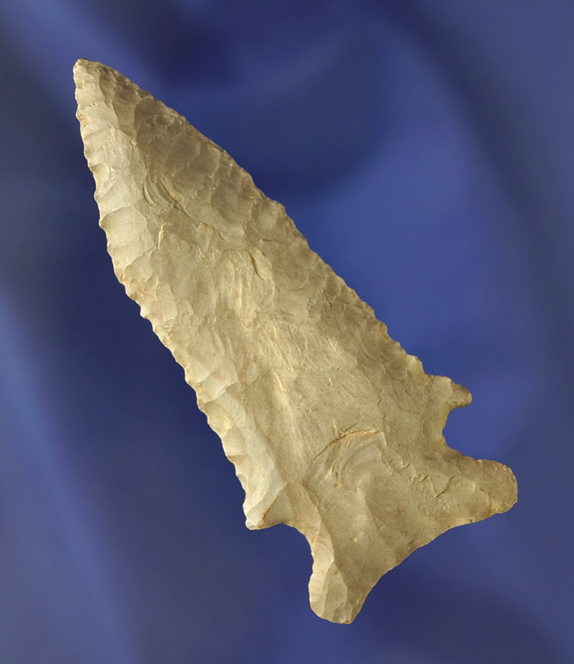 2 15/16" Pine Tree point found in Tennessee with nice edge serrations.