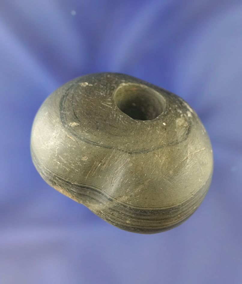 2" rare style double fluted (top and bottom) Ball Bannerstone Darke County Ohio.