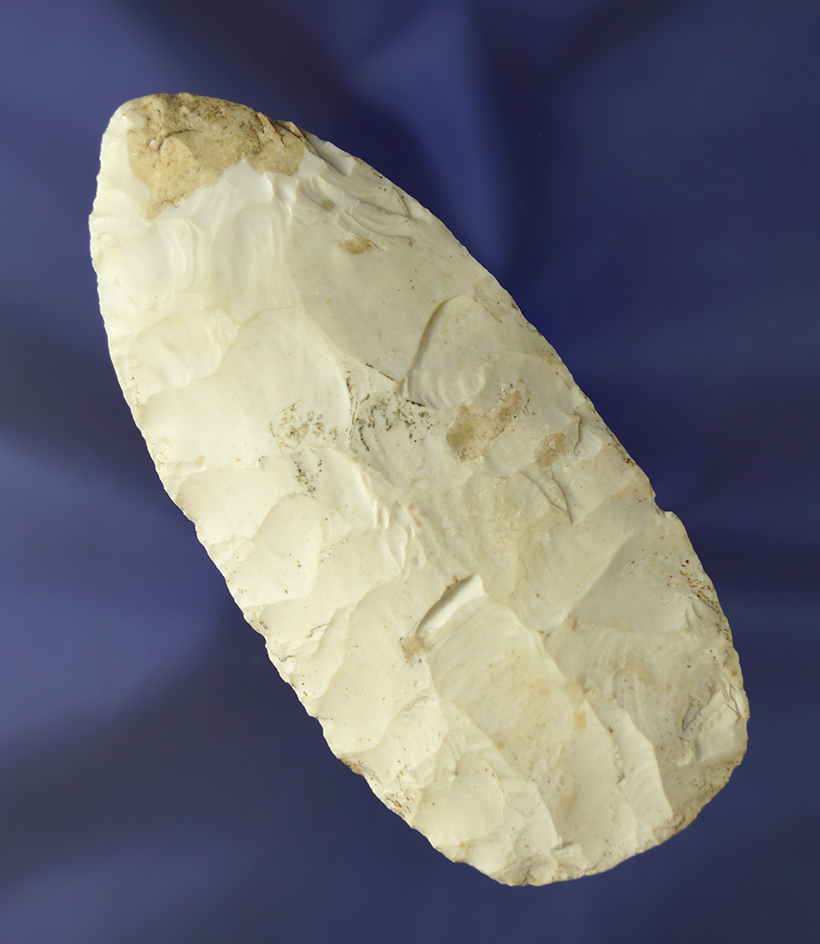 4 11/16" Round Base Knife found in MaCoupin Co., Illinois. Jerry Dickey COA