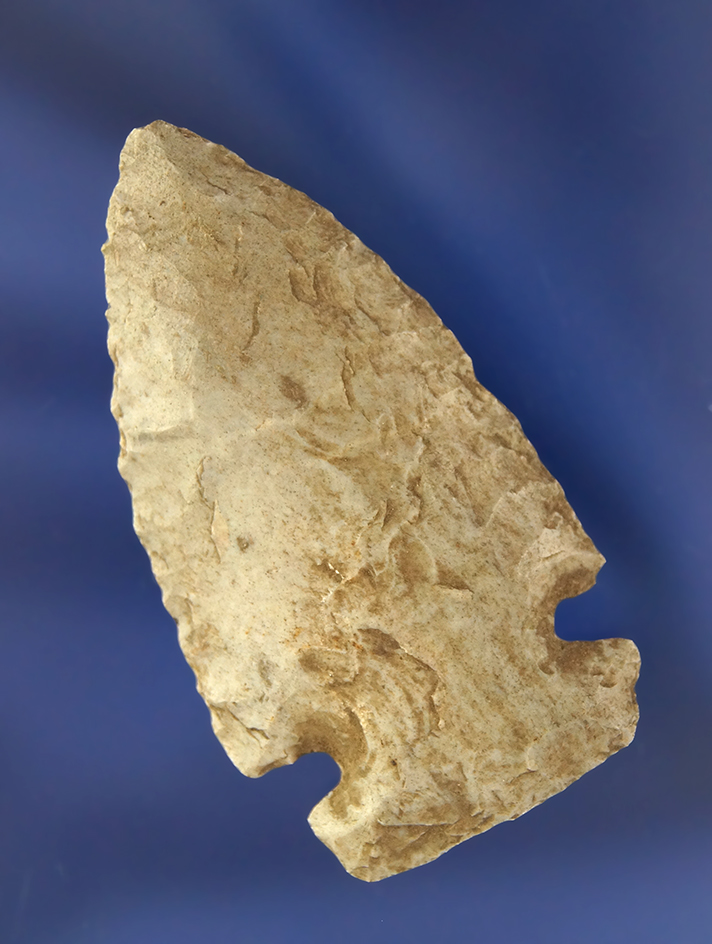 2 1/2" Archaic Sidenotch that is heavily patinated found in Illinois.