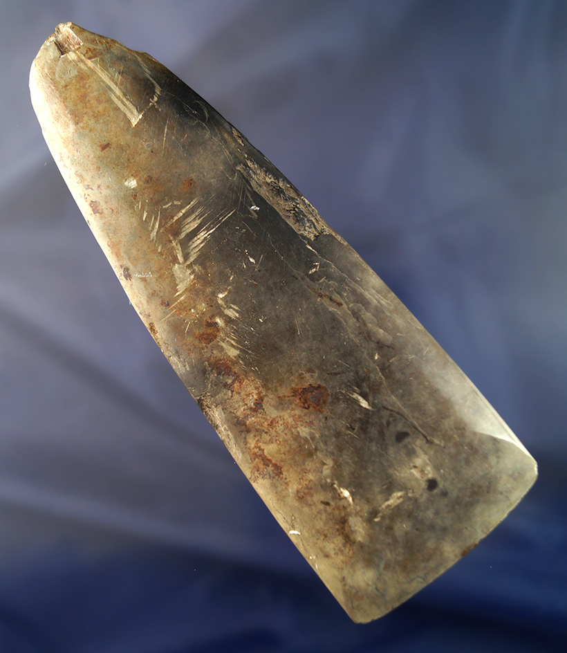 Rare material and color! Large 7 1/4" Jadeite Adz found on Bainbridge Island Washington.