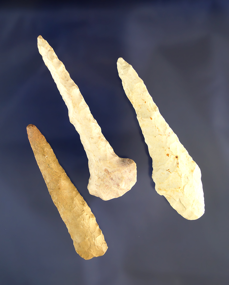 Nice set of three Indiana drills, largest is 3 3/8"