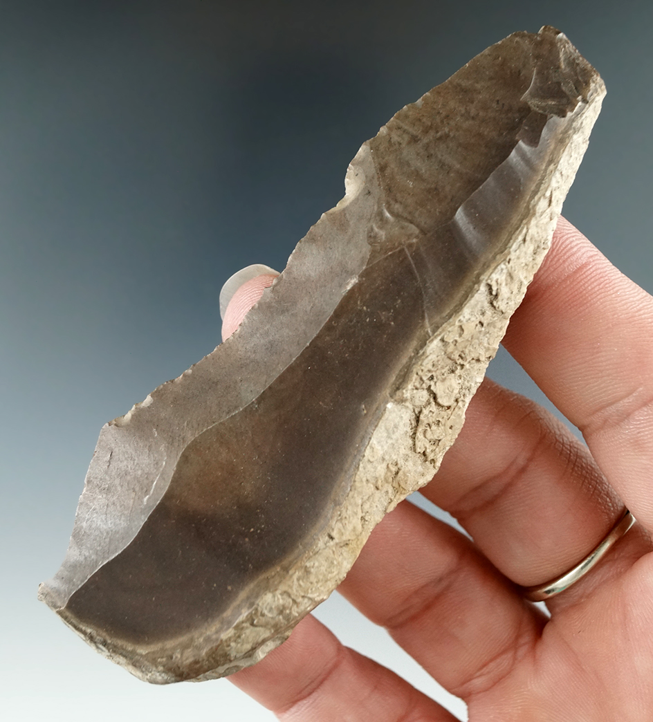 3 3/4" backed Blade found in Fayoum, Egypt. Ex. Henry S. Taylor, Bill Morano, Len Weidner.