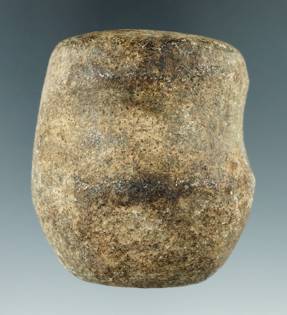 Classic style 2 1/2" long 3/4 grooved Hammerstone found in Ohio.