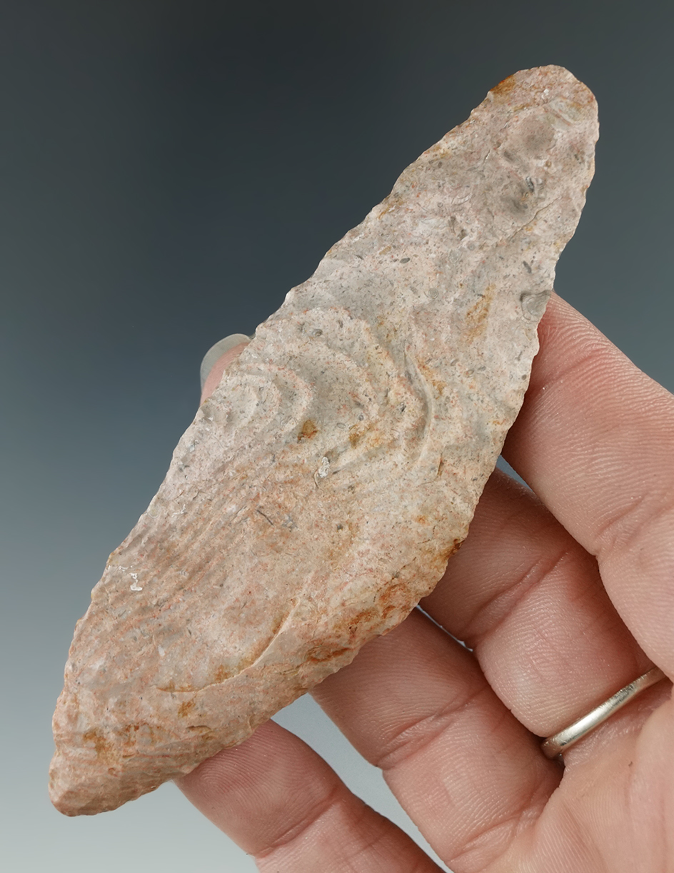 3 13/16"" Harahey Knife made from Kay County chert found in Kansas.