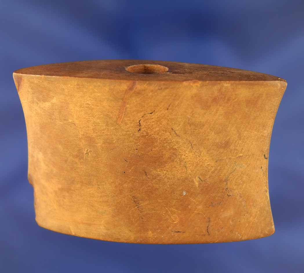 3 1/16" Nicely crafted Reel Bannerstone found in Hardin Co.,  Tennessee. Ex. Brown, Roberts.